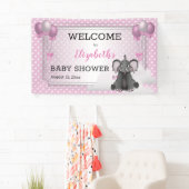 象 |バルーン |ドットガールピンク赤ちゃんシャワー 横断幕 (インサイチュ)