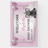 象 |バルーン |ドットガールピンク赤ちゃんシャワー 横断幕 (縦)