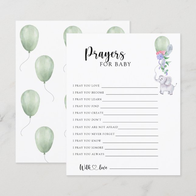 象 – パーティーゲーム |ベビーの祈りの言葉 (正面/裏面)