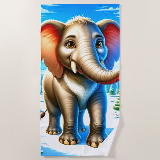 象 ビーチタオル (正面)
