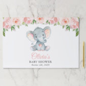 象,ピンクの水色の花,赤ちゃんシャワー ペーパーパッド (インサイチュ)