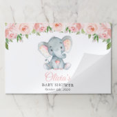 象,ピンクの水色の花,赤ちゃんシャワー ペーパーパッド (折り畳み)