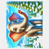 象 フリースブランケット (正面)