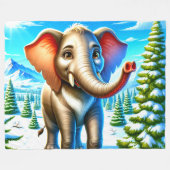 象 フリースブランケット (正面(横))