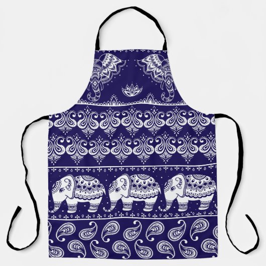 象、ペイズリー：部族ヴィンテージパターン。 エプロン (正面)
