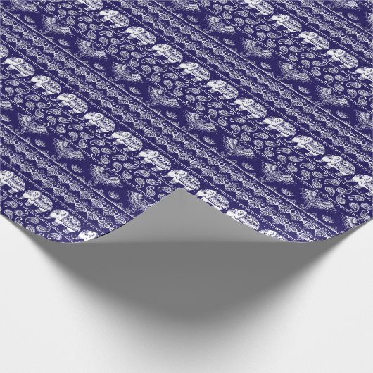 象、ペイズリー:部族ヴィンテージパターン。 ラッピングペーパー (角)