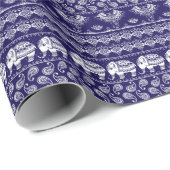 象、ペイズリー:部族ヴィンテージパターン。 ラッピングペーパー (ロールコーナー)