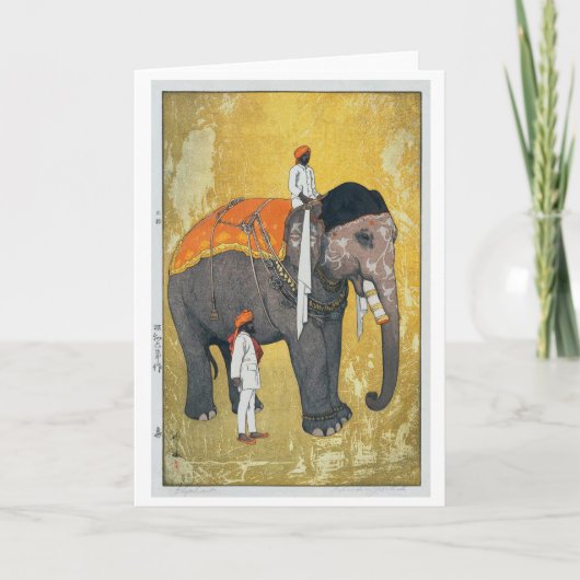 象,吉田宏,木版画 シーズンカード (正面)