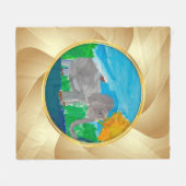 象「子供によるアート」 フリースブランケット (正面(横))