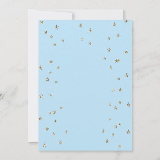 象，月，グリッター星赤ストライプのちゃんシャワー 招待状 (裏面)