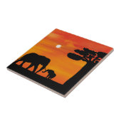 象,空,動物,日の出,自然,アフリカ, タイル (側面)