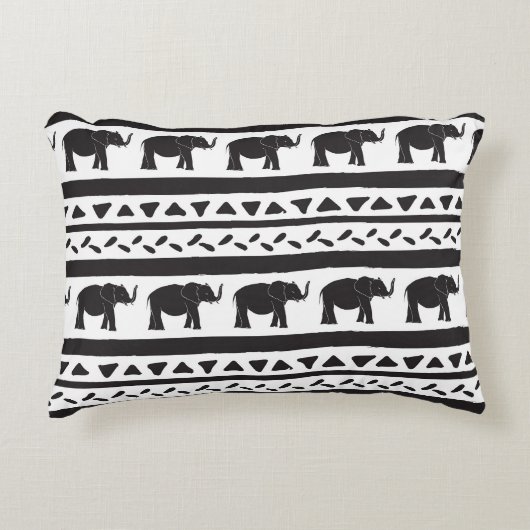 象、線、三角形、装飾的なシームレス。 アクセントクッション (正面)
