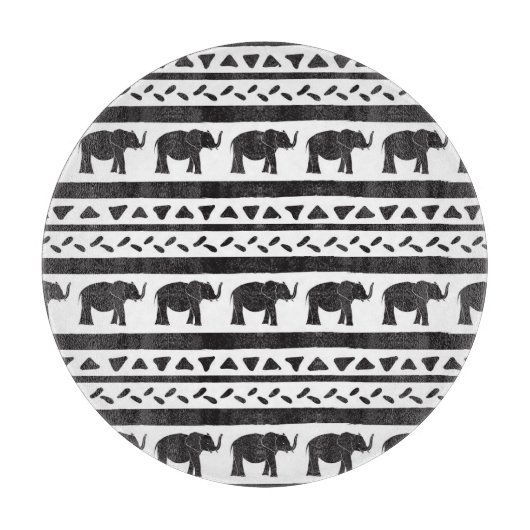 象、線、三角形、装飾的なシームレス。 カッティングボード (正面)