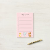 象、虎、ヒョウのピンクのアイテム ポストイット (デスク上)