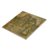 象(litho)で乗っている子供 タイル (側面)
