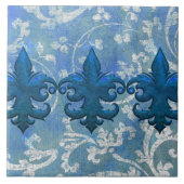 豪奢なフルーア: 流行のフランスのな青 タイル (正面)