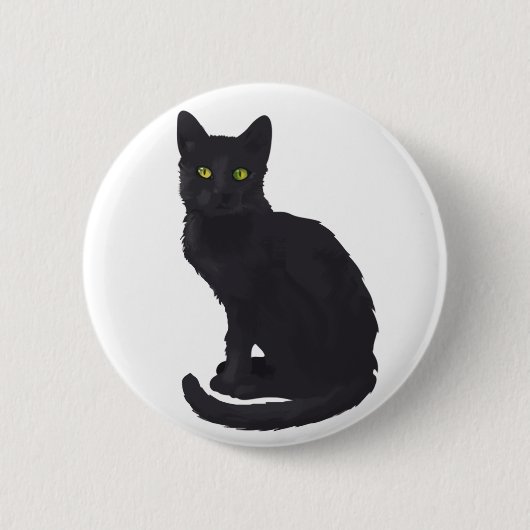 豪奢な黒猫 缶バッジ (正面)