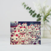 豪徳寺の招き猫 ポストカード (スタンド正面)