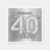 豪華きらめくな宝石40歳の誕生日 スタンダードカクテルナプキン (正面)