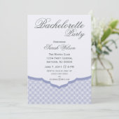 豪華でおしゃれな独身最後の夜のパーティー招待状（ブルー） 招待状 (スタンド正面)