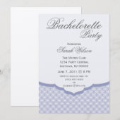 豪華でおしゃれな独身最後の夜のパーティー招待状（ブルー） 招待状 (正面/裏面)