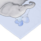 豪華でかわいく青い象の男の赤ちゃんの子供部屋 ショートテーブルランナー