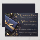 豪華でエレガントなクリスマスパーティーの招待状 シーズンカード (正面/裏面)