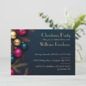 豪華でエレガントなクリスマスパーティーの招待状 シーズンカード (スタンド正面)