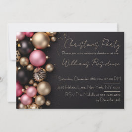 豪華でエレガントなクリスマスパーティーの招待状 シーズンカード