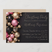 豪華でエレガントなクリスマスパーティーの招待状 シーズンカード (正面/裏面)