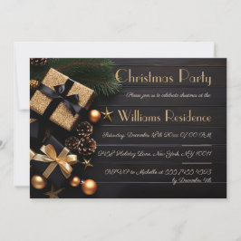豪華でエレガントなクリスマスパーティーの招待状 シーズンカード