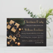 豪華でエレガントなクリスマスパーティーの招待状 シーズンカード (スタンド正面)