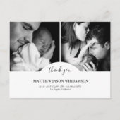 豪華でエレガントな写真コラージュの感謝カード 赤ちゃん ポストカード (正面)