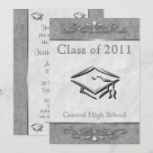 豪華でカスタマイズ可能な卒業式招待状 招待状 (正面/裏面)