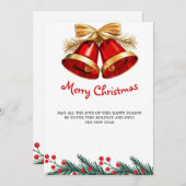 豪華でシンプルなクリスマスカード , 家族カード クリスマス 招待状 (正面/裏面)