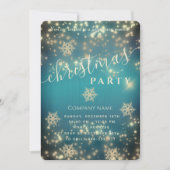 豪華でスパークリングな企業のクリスマスパーティー 招待状 (正面)