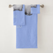 豪華でパーソナライズな青色児象の子供部屋 バスタオルセット (インサイチュ)