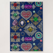 豪華でビクトリアンなジュエリーのブローチの宝石用原石のコラージュ