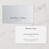 豪華でモダンでシックなデザインの銀の平野のプロフェッショナル 名刺 (正面/裏面)