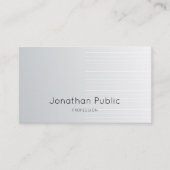 豪華でモダンでシックなデザインの銀の平野のプロフェッショナル 名刺 (正面)
