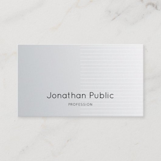 豪華でモダンでシックなデザインの銀の平野のプロフェッショナル 名刺 (正面)