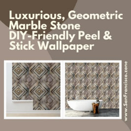 豪華で幾何学的な大理石の石DIYピール&スティック 壁紙