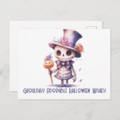 豪華で愛らしいハロウィンウィッシュハロウィーン シーズンポストカード (正面/裏面)