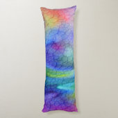 豪華で抽象的な虹の抱き枕 ボディピロー (裏面 (縦))