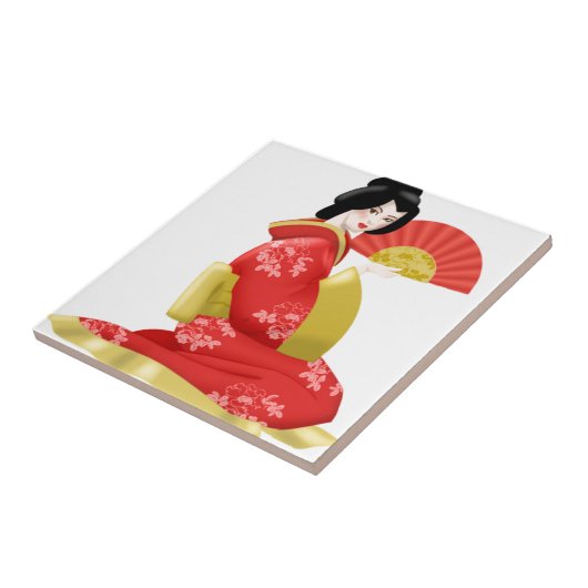 豪華で日本のな女性 タイル (側面)