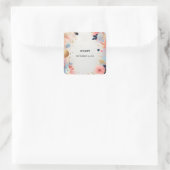 豪華で明るいパステルオンブルグリッターの花嫁シャワー スクエアシール (バッグ)