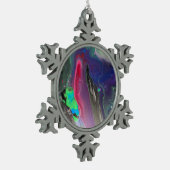 豪華で絶妙なクリスマスツリーオーナメント! スノーフレークピューターオーナメント (左)