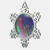 豪華で絶妙なクリスマスツリーオーナメント! スノーフレークピューターオーナメント (右)