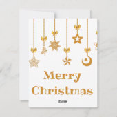 豪華で美しいクリスマスの金ゴールド玉 シーズンカード (裏面)