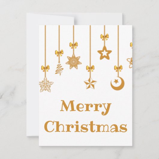 豪華で美しいクリスマスの金ゴールド玉 シーズンカード (正面)